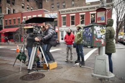 Kiko de la Rica, el director de fotograf&iacute;a, en el rodaje en Nueva York de &#039;la vida inesperada&#039;.