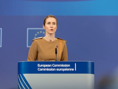 La alta representante para Política Exterior de la UE, Kaja Kallas, este miércoles en Bruselas.