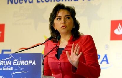 Ivonne Ortega, durante su intervención en Bilbao.