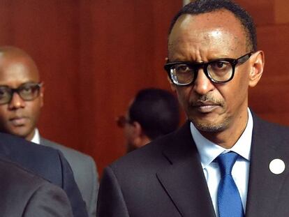 El presidente ruand&eacute;s Paul Kagame, durante la asamblea de la Uni&oacute;n Africana en Addis Abeba. 