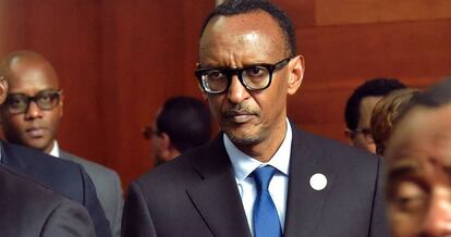 El presidente ruand&eacute;s Paul Kagame, durante la asamblea de la Uni&oacute;n Africana en Addis Abeba. 