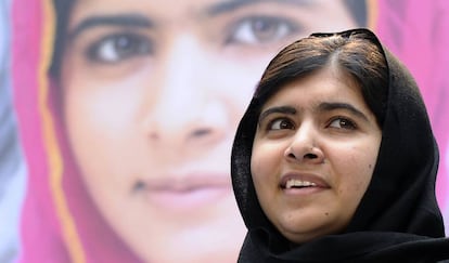 A jovem paquistanesa Malala Yousafzai, ganhadora do Nobel da Paz em 2014. 