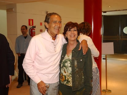 Antonio Gala y Concha Velasco en el estreno de 'Inés desabrochada' en Santander.