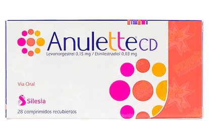 El empaque de Anulette CD, uno de los anticonceptivos defectuosos entregados por el Instituto de Salud Pública (ISP).