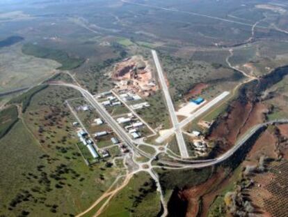 Vista aérea del aeródromo de Beas de Segura (Jaén).