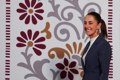 Claudia Sheinbaum presidenta de México durante su primera conferencia de prensa en Palacio Nacional, en la Ciudad de México, el 2 de octubre de 2024.