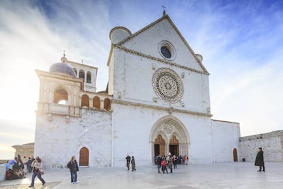 La basílica de San Francisco en Asís, en la región italiana de Umbría.