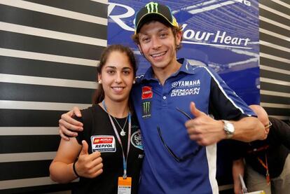 Mar&iacute;a Herrera y Valentino Rossi, en Montmel&oacute;.