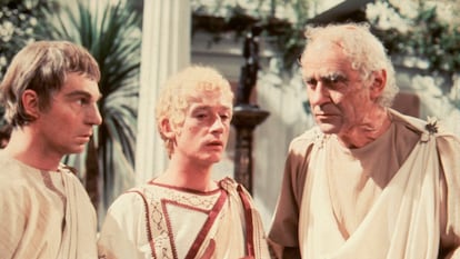 Derek Jacobi, John Hurt y George Baker en 'Yo, Claudio'