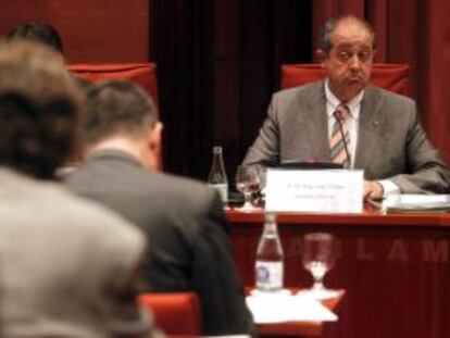 El conseller de Interior de la Generalitat, Felip Puig, durante su comparecencia en el Parlament.