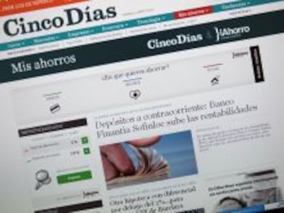 Página de inicio de la sección Mis Ahorros en la web de CincoDías.