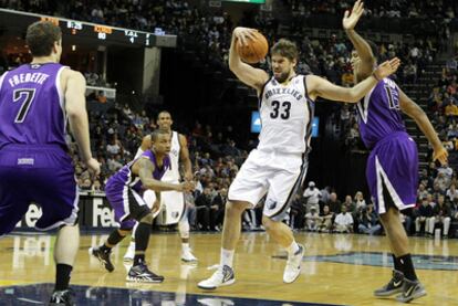 Marc Gasol, en el partido de ayer contra los Kings.