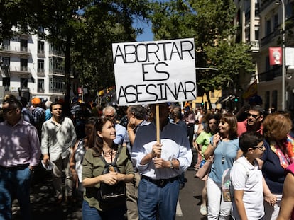 Manifestación contra el derecho al aborto en Madrid.