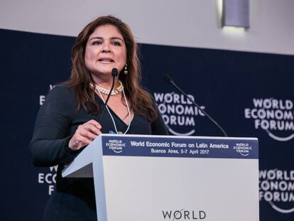 Marisol Argueta, directora para Am&eacute;rica Latina del Foro Econ&oacute;mico Mundial, durante la apertura del evento en Buenos Aires.