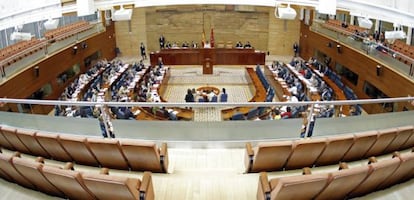 El hemiciclo de la Asamblea de Madrid visto desde la tribuna de invitados. 