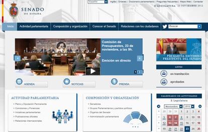 Imagen de la nueva web del Senado.