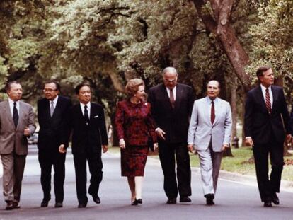 Reunió del G-7 el 1990 presidida per Margaret Thatcher al Regne Unit.