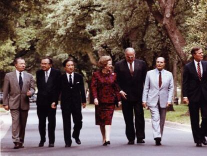 Reunió del G-7 el 1990 presidida per Margaret Thatcher al Regne Unit.