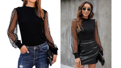 12 blusas negras con transparencias para triunfar estas fiestas Estilo de vida Escaparate EL PAIS