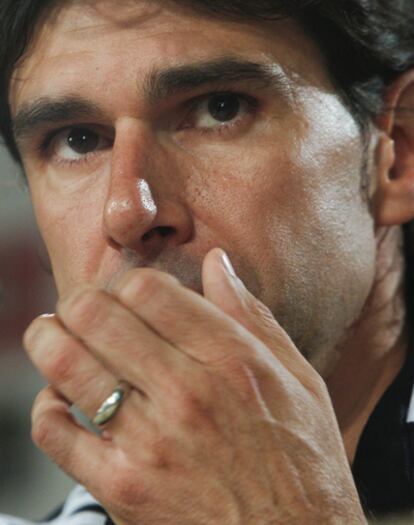 Karanka, durante la rueda de prensa