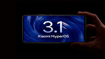 Logo de HyperOS 3.1 en la pantalla de un móvil