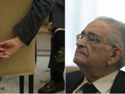 De izquierda a derecha, el físico José Manuel Sánchez Ron (1949) y el economista Luis Ángel Rojo (1934), en la Casa de América.