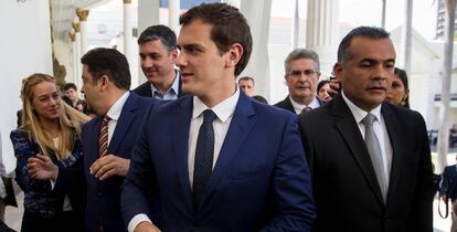 Albert Rivera, en la Asamblea Nacional venezolana, este martes.  