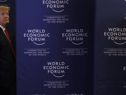 El presidente de EE UU, Donald Trump, el miércoles tras una de las conferencias en el Foro Económico Mundial, en Davos.