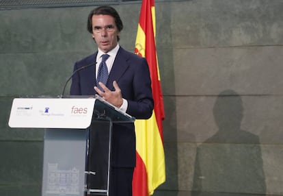 El expresidente José María Aznar, en un acto en 2017.
