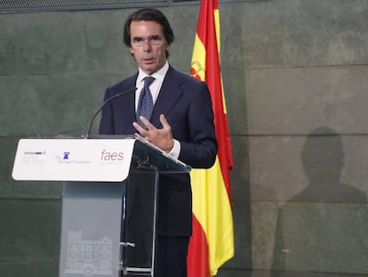 El expresidente José María Aznar, en un acto en 2017.