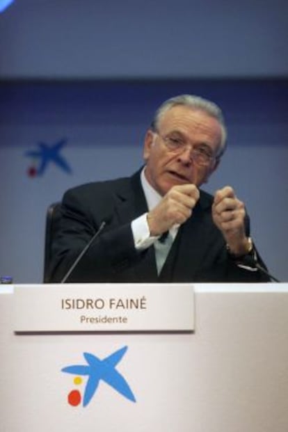 El presidente de CaixaBank, Isidre Fain&eacute;, durante la rueda de prensa de presentaci&oacute;n de los resultados de la entidad.