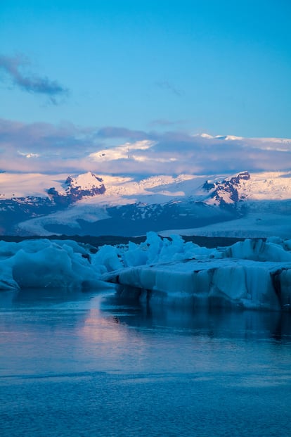 La laguna glaciar de Jökulsárlón en el parque nacional.