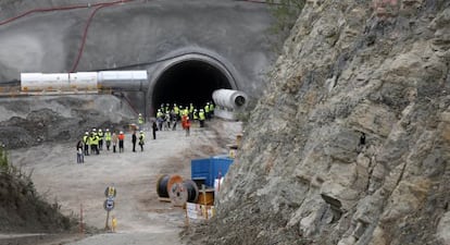 Boca del túnel que està construint Iberpotash a la comarca del Bages.