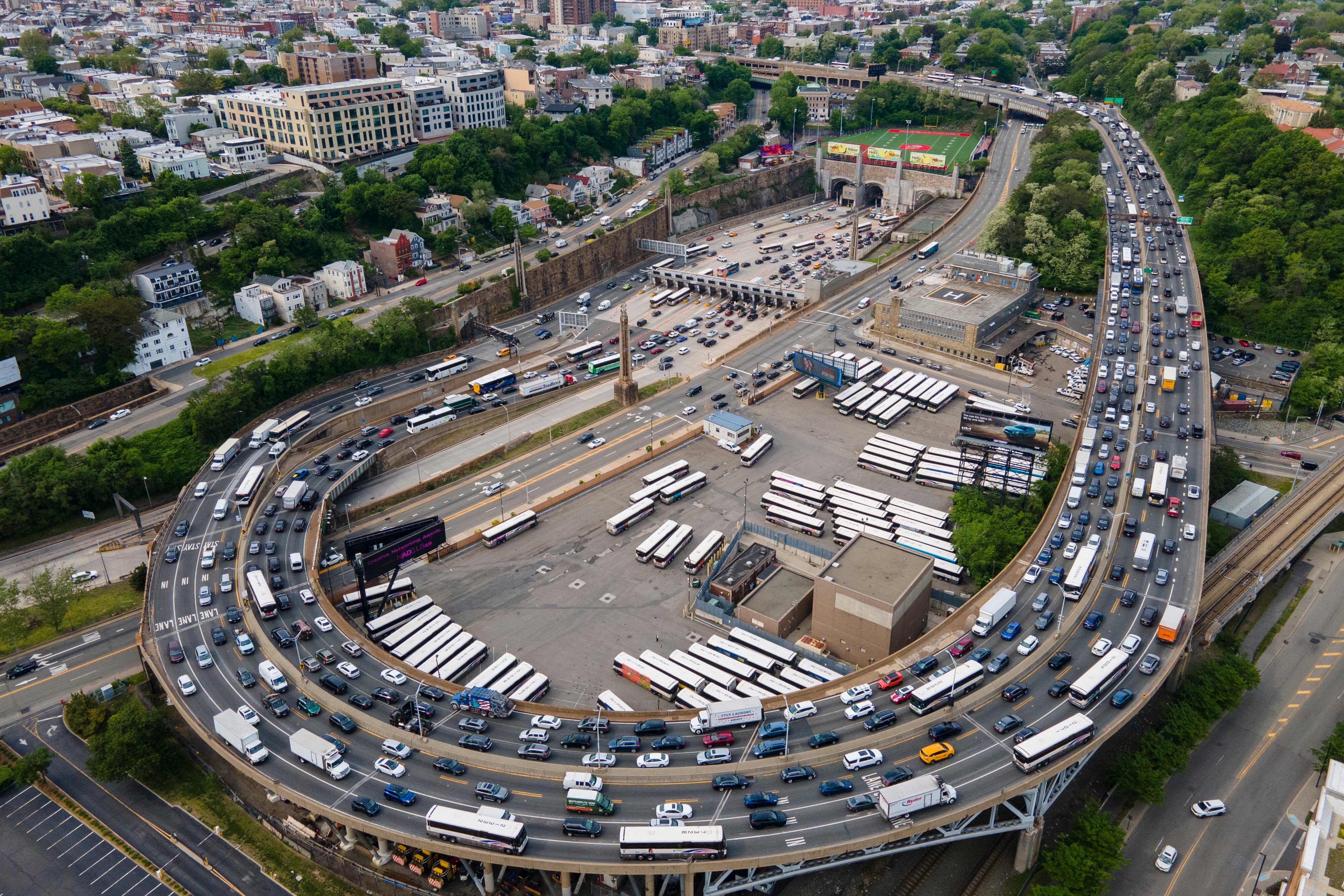 Acceso al Lincoln Tunnel, que conecta Manhattan y Nueva Jersey, en Weehawken (NJ), en mayo.