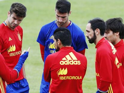 Imagen del entrenamiento previo al partido