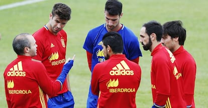 Imagen del entrenamiento previo al partido