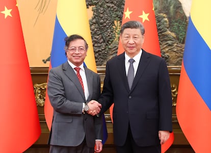El presidente de Colombia, Gustavo Petro, se reúne con su homólogo de China, Xi Jinping.