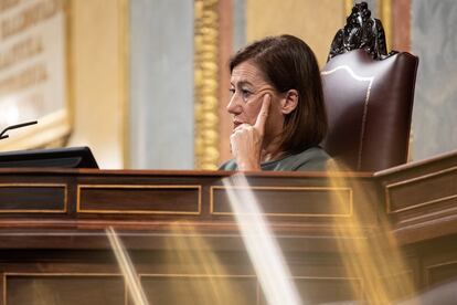 La presidenta del Congreso, Francina Armengol, durante la sesin plenaria en el Congreso de los Diputados, este martes.