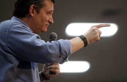 El senador republicano, Ted Cruz, durante un acto de campaña en Sioux City, en el Estado de Iowa, el 30 de enero de 2016.
