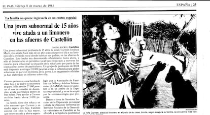 Noticia publicada en EL PAÍS el 8 de marzo de 1985.