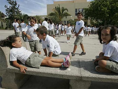 Recreo en el colegio Millares Carló, de Puerto Rosario (Fuerteventura).