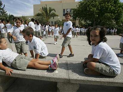 Recreo en el colegio Millares Carló, de Puerto Rosario (Fuerteventura).