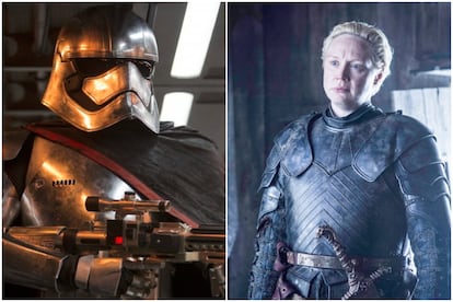 <p><strong>Star Wars.</strong> Interpreta a la capitán Phasma, oficial de la Primera Orden, que sirvió junto al oscuro Kylo Ren. Aparece en 'Star Wars: Episodio VII – El despertar de la fuerza' (2015) y 'Star Wars: Episodio VIII – Los últimos Jedi' (2017).</p> <p><strong>Juego de tronos</strong>. Interpreta a Brienne de Tarth, la fuerte y hábil guerrera, protectora de Sansa, que se incorporó a la serie en la segunda temporada, hasta la séptima (2012-2017).</p>