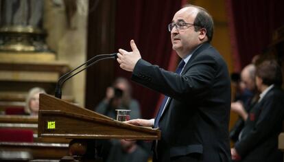 Miquel Iceta en su intervención en elm pleno de investidura.