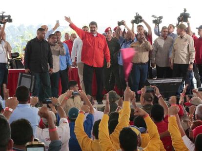 Maduro, en un encuentro con trabajadores p&uacute;blicos