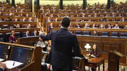 Pedro Sánchez, el miércoles en el Congreso de los Diputados.