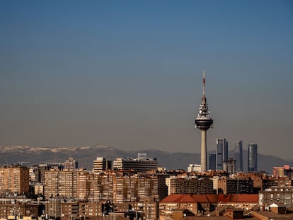 Vista panorámica de Madrid desde el parque Cerro del Tío Pío, en Vallecas.