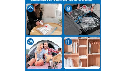Bolsas de vacío sobre fondo blanco.