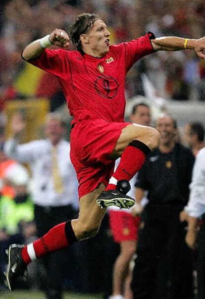 Sonck celebra el gol de Bélgica frente a Lituania el pasado mes.