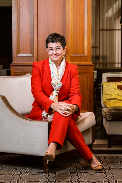 Arancha Gonzalez Laya, ministra de Exteriores de España, en Berlín antes de la reunión informal de ministros de exteriores de la Unión Europea en Berlín.